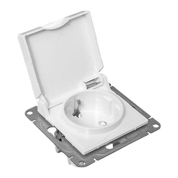 Розетка СП Эпика 16А IP44 с заземл. защ. шторки с крышкой механизм бел. EKF UP1-SOW-111-44 ТехноИмпульс