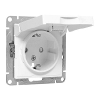 Розетка СП Эпика 16А IP44 с заземл. защ. шторки с крышкой механизм бел. EKF UP1-SOW-111-44 ТехноИмпульс