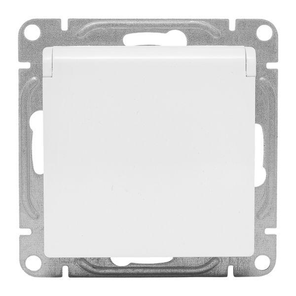 Розетка СП Эпика 16А IP44 с заземл. защ. шторки с крышкой механизм бел. EKF UP1-SOW-111-44 ТехноИмпульс