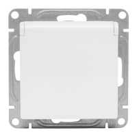 Розетка СП Эпика 16А IP44 с заземл. защ. шторки с крышкой механизм бел. EKF UP1-SOW-111-44 ТехноИмпульс