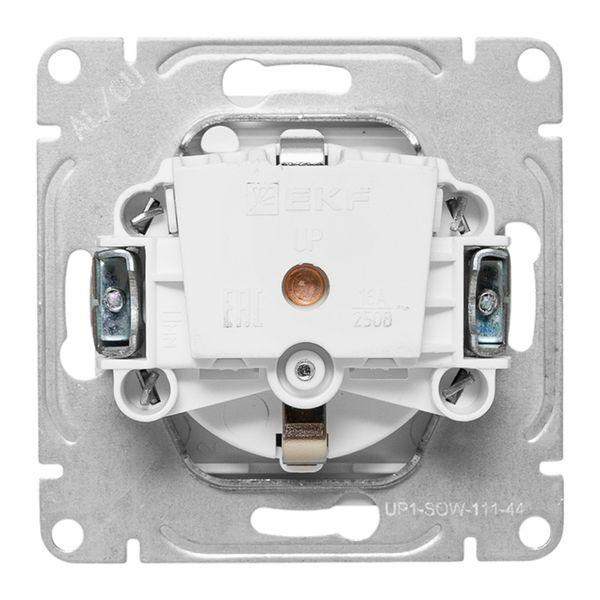 Розетка СП Эпика 16А IP44 с заземл. защ. шторки с крышкой механизм бел. EKF UP1-SOW-111-44 ТехноИмпульс