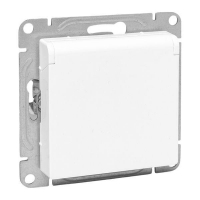 Розетка СП Эпика 16А IP44 с заземл. защ. шторки с крышкой механизм бел. EKF UP1-SOW-111-44 ТехноИмпульс