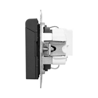 Розетка СП Эпика 16А IP44 с заземл. защ. шторки с крышкой механизм черн. EKF UP1-SOB-111-44 ТехноИмпульс