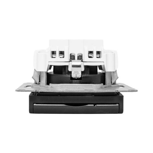 Розетка СП Эпика 16А IP44 с заземл. защ. шторки с крышкой механизм черн. EKF UP1-SOB-111-44 ТехноИмпульс