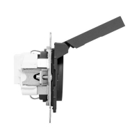 Розетка СП Эпика 16А IP44 с заземл. защ. шторки с крышкой механизм черн. EKF UP1-SOB-111-44 ТехноИмпульс