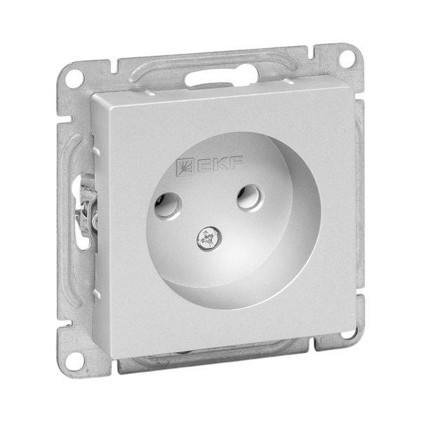 Розетка СП Эпика 16А без заземл. без шторок механизм алюм. EKF UP1-SOA-100 ТехноИмпульс