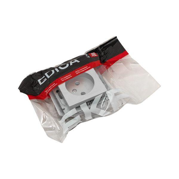 Розетка СП Эпика 16А без заземл. без шторок механизм алюм. EKF UP1-SOA-100 ТехноИмпульс