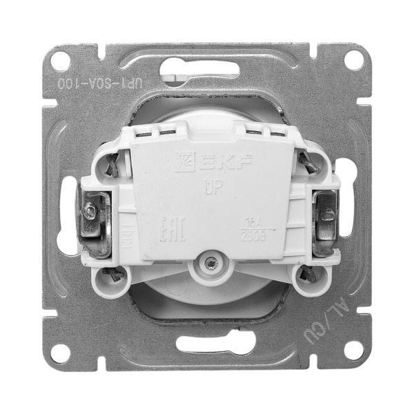 Розетка СП Эпика 16А без заземл. без шторок механизм алюм. EKF UP1-SOA-100 ТехноИмпульс