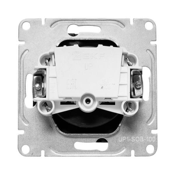 Розетка СП Эпика 16А без заземл. без шторок механизм черн. EKF UP1-SOB-100 ТехноИмпульс