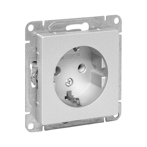 Розетка СП Эпика 16А с заземл. без защ. шторок механизм алюм. EKF UP1-SOA-110 ТехноИмпульс