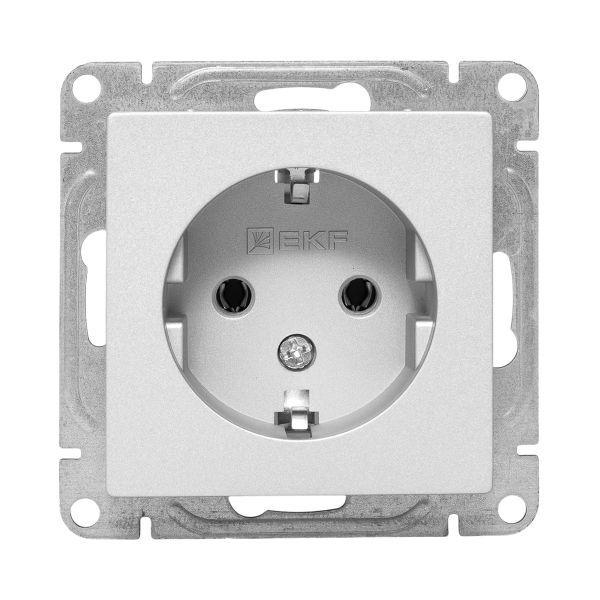 Розетка СП Эпика 16А с заземл. без защ. шторок механизм алюм. EKF UP1-SOA-110 ТехноИмпульс