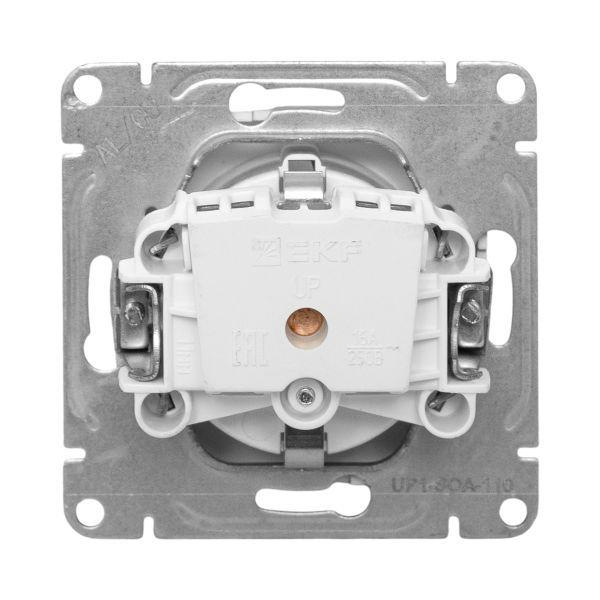Розетка СП Эпика 16А с заземл. без защ. шторок механизм алюм. EKF UP1-SOA-110 ТехноИмпульс