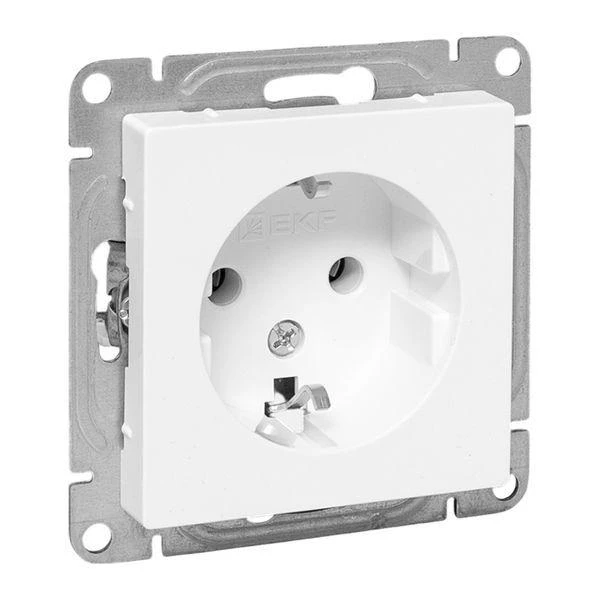Розетка СП Эпика 16А с заземл. без защ. шторок механизм бел. EKF UP1-SOW-110 ТехноИмпульс
