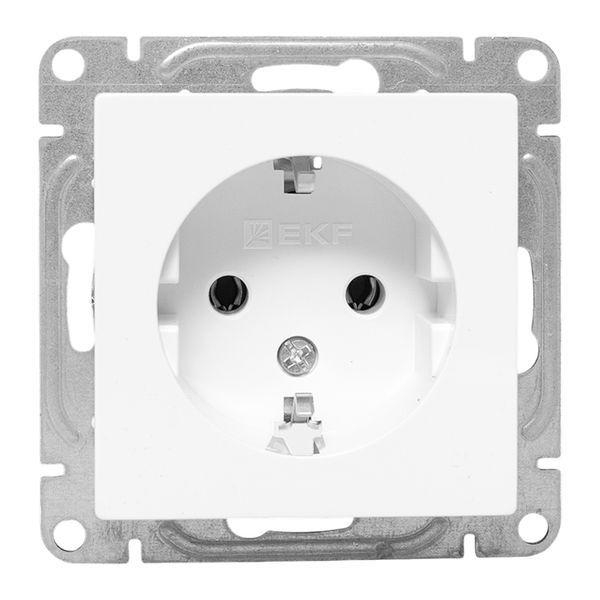 Розетка СП Эпика 16А с заземл. без защ. шторок механизм бел. EKF UP1-SOW-110 ТехноИмпульс