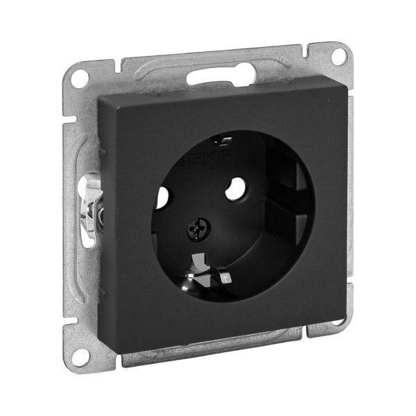 Розетка СП Эпика 16А с заземл. без защ. шторок механизм черн. EKF UP1-SOB-110 ТехноИмпульс