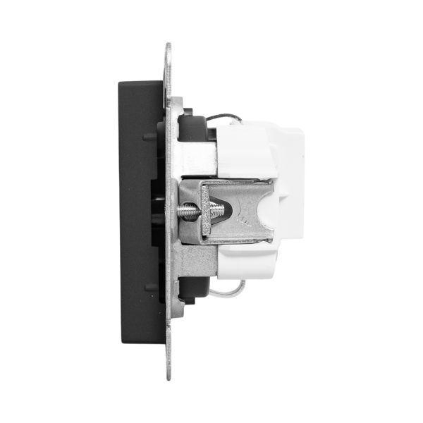 Розетка СП Эпика 16А с заземл. без защ. шторок механизм черн. EKF UP1-SOB-110 ТехноИмпульс