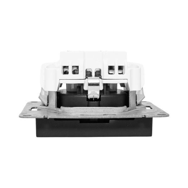 Розетка СП Эпика 16А с заземл. без защ. шторок механизм черн. EKF UP1-SOB-110 ТехноИмпульс