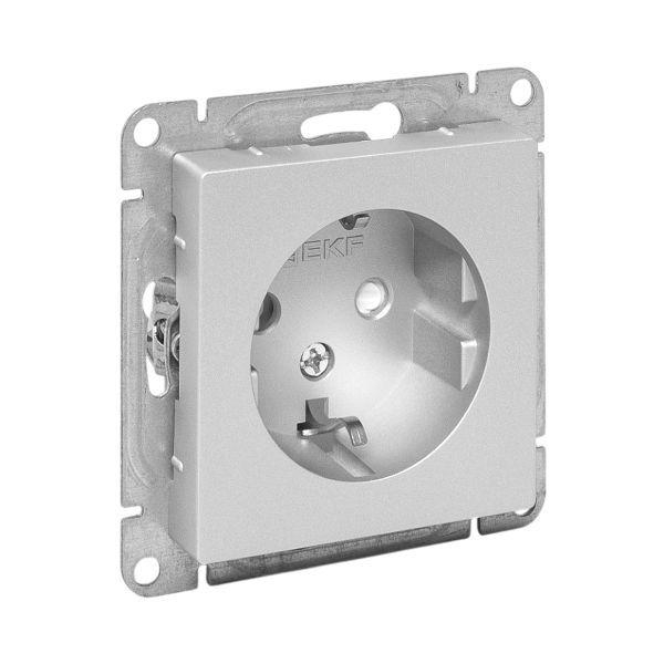 Розетка СП Эпика 16А с заземл. защ. шторки механизм алюм. EKF UP1-SOA-111 ТехноИмпульс