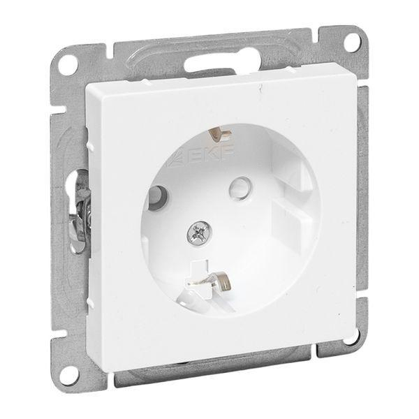 Розетка СП Эпика 16А с заземл. защ. шторки механизм бел. EKF UP1-SOW-111 ТехноИмпульс