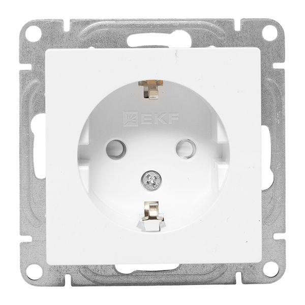 Розетка СП Эпика 16А с заземл. защ. шторки механизм бел. EKF UP1-SOW-111 ТехноИмпульс