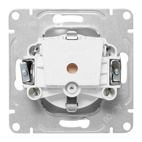 Розетка СП Эпика 16А с заземл. защ. шторки механизм бел. EKF UP1-SOW-111 ТехноИмпульс