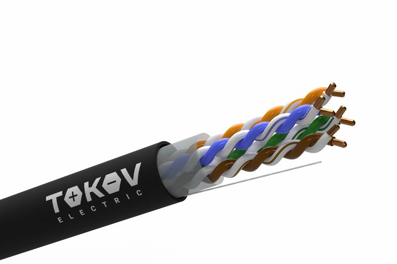 Кабель витая пара U/UTP 4х2х24AWG(0.51мм) кат.5E PE outdoor Fluke tested 305м (м) PRO TOKOV ELECTRIC TKP-C05-U42-5E-305-OD ТехноИмпульс