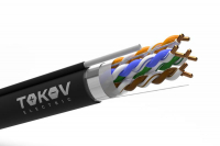 Кабель витая пара F/UTP 4х2х24AWG(0.51мм) + трос кат.5E PE outdoor Fluke tested 305м (м) PRO TOKOV ELECTRIC TKP-C05-F42-5E-305-ODC ТехноИмпульс