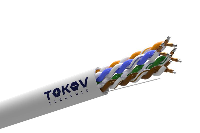 Кабель витая пара U/UTP 4х2х24 AWG кат.5E ССA PVC TOKOV Light (м) TOKOV ELECTRIC TKL-C06-U42CCA-5E-305-PVC ТехноИмпульс