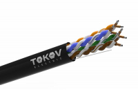Кабель витая пара U/UTP 4х2х24 AWG кат.5E CCA PE outdoor Fluke tested 305м (м) TOKOV ELECTRIC TKL-C06-U42CCA-5E-305-OD ТехноИмпульс