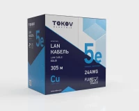 Кабель витая пара U/UTP 4х2х24AWG(0.48мм) кат.5E нг(А)-HF (LSZH) indoor Fluke tested 305м (м) TOKOV ELECTRIC TKE-C10-U/UTP-42-5E-305-LSZH ТехноИмпульс