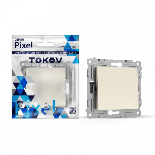 Переключатель перекрестный 1-кл. СП Pixel IP20 механизм беж. TOKOV ELECTRIC TKE-PX-P1R-C02 ТехноИмпульс