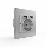 Розетка 1-м СП Pixel с заземл. с 2-мя заряд. устр. USB тип A+A механизм алюм. TOKOV ELECTRIC TKE-PX-R1U2A-C03 ТехноИмпульс