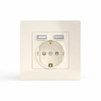 Розетка 1-м СП Pixel с заземл. с 2-мя заряд. устр. USB тип A+A механизм беж. TOKOV ELECTRIC TKE-PX-R1U2A-C02 ТехноИмпульс