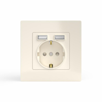 Розетка 1-м СП Pixel с заземл. с 2-мя заряд. устр. USB тип A+A механизм беж. TOKOV ELECTRIC TKE-PX-R1U2A-C02 ТехноИмпульс