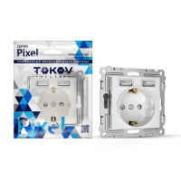 Розетка 1-м СП Pixel IP20 с заземл. с 2-мя заряд. устр. USB тип A+A механизм бел. TOKOV ELECTRIC TKE-PX-R1U2A-C01 ТехноИмпульс