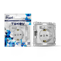 Розетка 1-м СП Pixel IP20 с заземл. с 2-мя заряд. устр. USB тип A+C механизм алюм. TOKOV ELECTRIC TKE-PX-R1U2AC-C03 ТехноИмпульс
