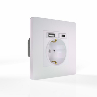 Розетка 1-м СП Pixel IP20 с заземл. с 2-мя заряд. устр. USB тип A+C механизм перламутр. TOKOV ELECTRIC TKE-PX-R1U2AC-C04 ТехноИмпульс