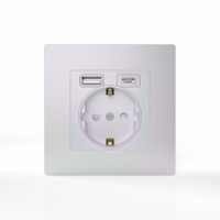 Розетка 1-м СП Pixel IP20 с заземл. с 2-мя заряд. устр. USB тип A+C механизм перламутр. TOKOV ELECTRIC TKE-PX-R1U2AC-C04 ТехноИмпульс