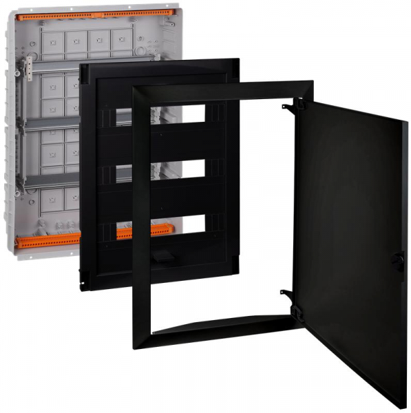 Щит СП 54мод. Тусо 686х518х125мм с метал. дверцей черн. Ruvinil 68154МЧ ТехноИмпульс