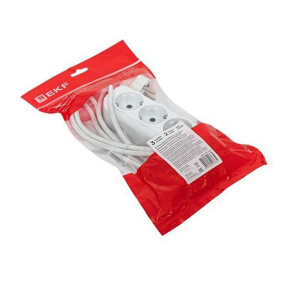 Удлинитель 3х2м с заземл. 16А IP20 Эксперт 3.0кВт ПВС 3х1 PROxima EKF UBA16-310-3-02 ТехноИмпульс