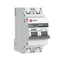 Выключатель автоматический модульный 2п D 63А 4.5кА ВА 47-63 PROxima EKF mcb4763-2-63D-pro ТехноИмпульс
