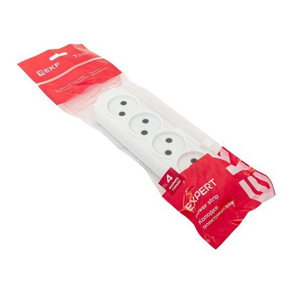 Колодка удлинителя 4-м без заземл. 10А Эксперт 2.2кВт EKF AKB10-4 ТехноИмпульс