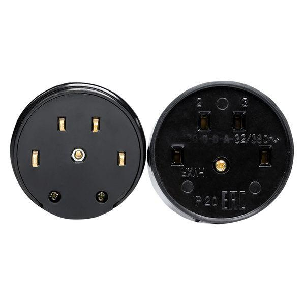 Разъем 1-м ОП РШ-ВШ 32А IP20 3P+PE 380В карболит. черн. PROxima EKF AS-380-O-04 ТехноИмпульс