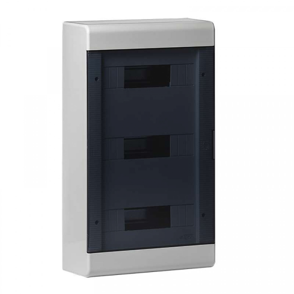 Щиток ОП Тусо 36мод. с прозр. двер. 520х303х117.5мм сер. Рувинил 68036СП ТехноИмпульс