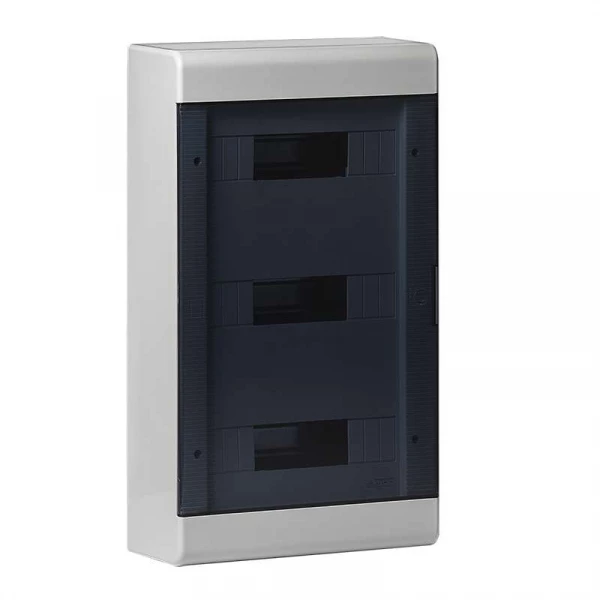 Щиток ОП Тусо 36мод. с прозр. двер. 520х303х117.5мм сер. Рувинил 68036СП ТехноИмпульс