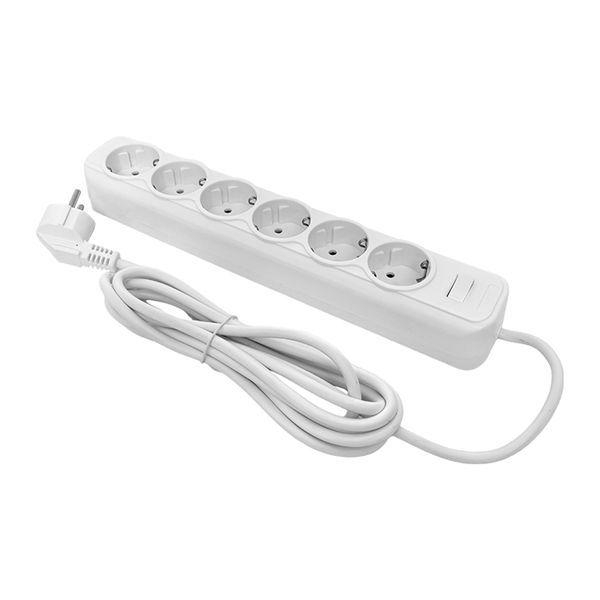 Удлинитель с сетевым фильтром 6х3м с заземл. 10А IP20 Блокбастер 2.2кВт ПВС 3х0.75 с выкл. PROxima EKF UFP10-375-6-03 ТехноИмпульс