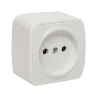 Розетка 1-м ОП Минск 10А IP20 без заземл. бел. Basic EKF EGR10-022-10 ТехноИмпульс