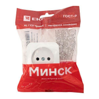 Розетка 1-м ОП Минск 10А IP20 без заземл. бел. Basic EKF EGR10-022-10 ТехноИмпульс