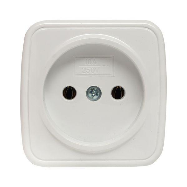 Розетка 1-м ОП Минск 10А IP20 без заземл. бел. Basic EKF EGR10-022-10 ТехноИмпульс