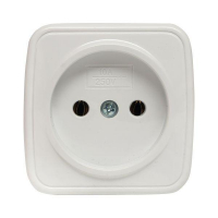 Розетка 1-м ОП Минск 10А IP20 без заземл. бел. Basic EKF EGR10-022-10 ТехноИмпульс